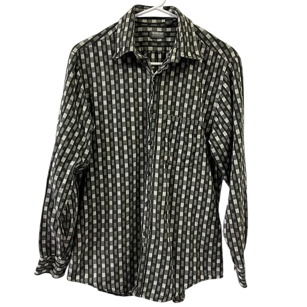 Cotton Berkley ShirtMakers  Button Down Long Sleeve Pocket Shirt Mens Medium